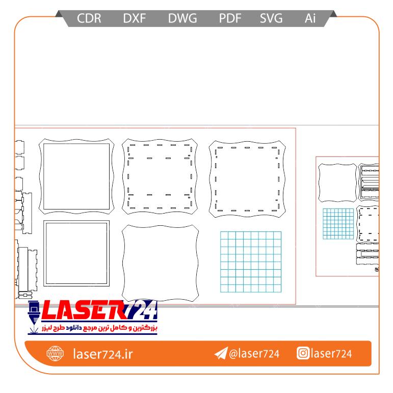 تصویر طرح برش لیزر صفحه شطرنج #2